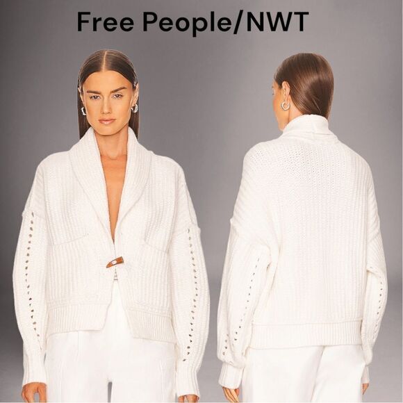 NWT Free People knot cardigan ivory - Picture 2 of 10